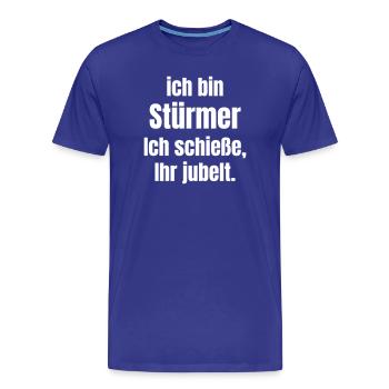 Je suis attaquant – Conception de la célébration des buts - T-shirt bio Premium Homme - bleu roi - Devant - Damien (186cm)