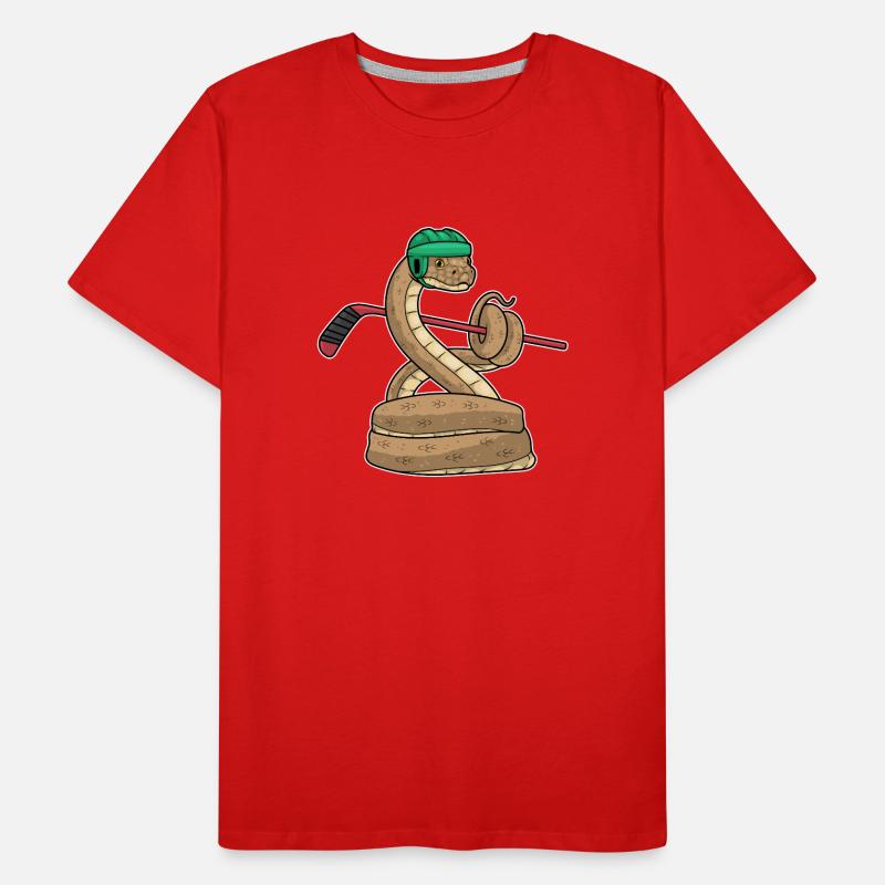 Schlange Eishockey Eishockeyschläger Sport Men's Premium Organic T-Shirt