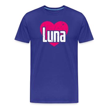 J’aime Luna Pink Heart J’aime Luna - T-shirt bio Premium Homme - bleu roi - Devant - Damien (186cm)