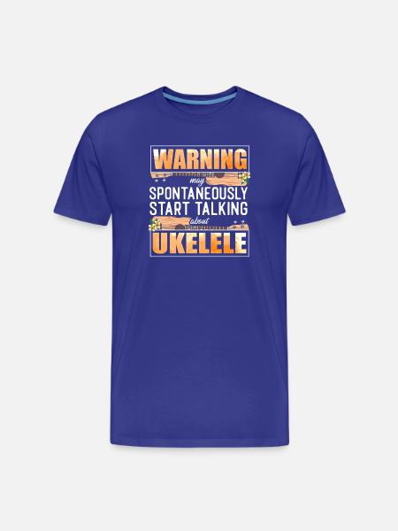 Hawaiian Ukulele Uke Warning May - Men's Premium Organic T-Shirt - royal blue