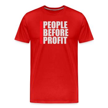 People Before Profit Activism Justice Logo - Men's Premium Organic T-Shirt - red - Front - Damien (186cm)