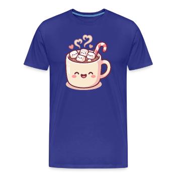 Tasse de câlins avec guimauves et canne d’orge - T-shirt bio Premium Homme - bleu roi - Devant - Damien (186cm)