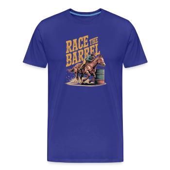 Rodeo Barrel Sprint - Men's Premium Organic T-Shirt - royal blue - Front - Damien (186cm)