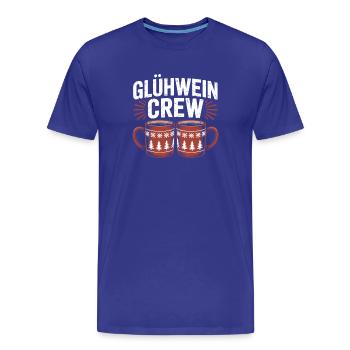 Glühwein Crew Frohe Weihnachten Weihnachtsmarkt - Männer Premium Bio T-Shirt - Königsblau - Vorne - Damien (186cm)