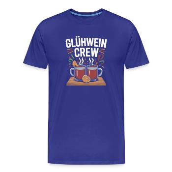 Glühwein Crew Frohe Weihnachten Weihnachtsmarkt - Männer Premium Bio T-Shirt - Königsblau - Vorne - Damien (186cm)