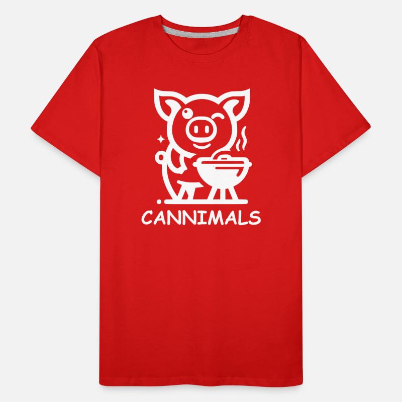 Cannimals – Logo White Edition Men's Premium Organic T-Shirt