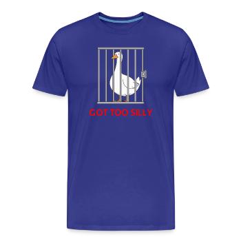 Goose – Got Too Silly - Men's Premium Organic T-Shirt - royal blue - Front - Damien (186cm)