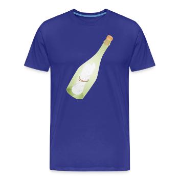 Romantic Vintage Message in a Bottle with Old Message - Men's Premium Organic T-Shirt - royal blue - Front - Damien (186cm)