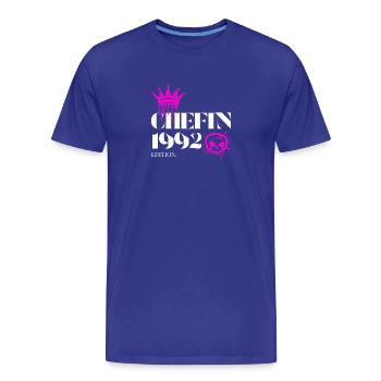 Chefin Edition 1992 Powerfrau 33 Jahre - Männer Premium Bio T-Shirt - Königsblau - Vorne - Damien (186cm)
