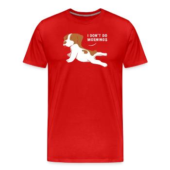 Les lève-tard se lèvent lundi matin râle-bougons - T-shirt bio Premium Homme - rouge - Devant - Damien (186cm)