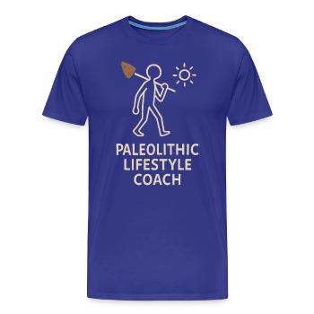 Outils préhistoriques en pierre d’Homo - T-shirt bio Premium Homme - bleu roi - Devant - Damien (186cm)
