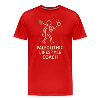 Prähistorische Steinwerkzeuge Des Homo - Männer Premium Bio T-Shirt - Rot - Vorne - Damien (186cm)