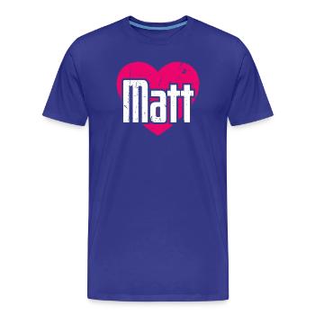 J’aime Matt Pink Heart J’aime Matt - T-shirt bio Premium Homme - bleu roi - Devant - Damien (186cm)
