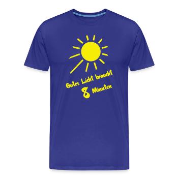 Bonne lumière - T-shirt bio Premium Homme - bleu roi - Devant - Damien (186cm)