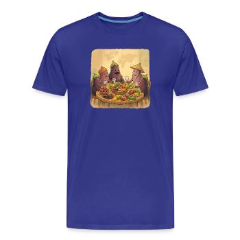 Aubergine-Gesellschaft am Festtisch - Männer Premium Bio T-Shirt - Königsblau - Vorne - Damien (186cm)