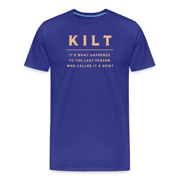 Kilt Scotland Scotland Jupe Tartan - T-shirt bio Premium Homme - bleu roi - Devant - Damien (186cm)