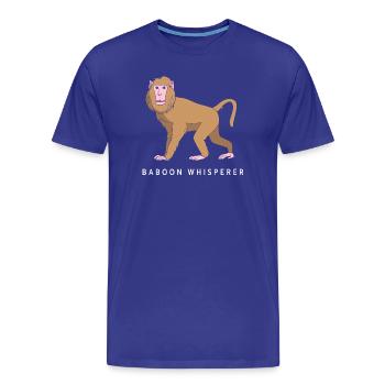 Babouin Babouin Primate Singe Singe - T-shirt bio Premium Homme - bleu roi - Devant - Damien (186cm)