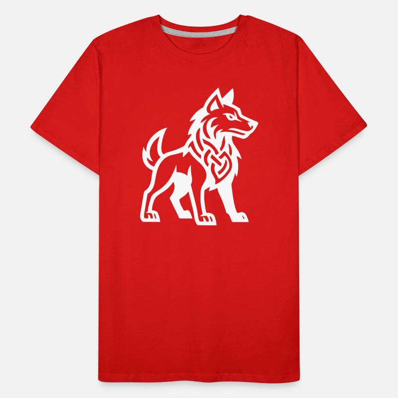 Wolf Wikinger Männer Premium Bio T-Shirt