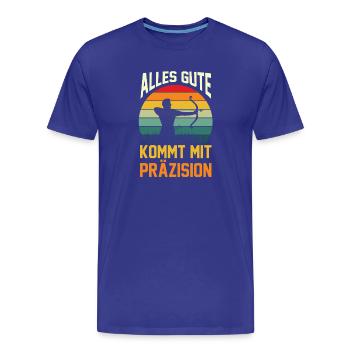 Tir à l’arc Tir à l’arc Tir à l’arc - T-shirt bio Premium Homme - bleu roi - Devant - Damien (186cm)
