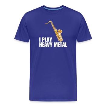 Saxophone Sax Musician Music Lover Jazz Teacher - Men's Premium Organic T-Shirt - royal blue - Front - Damien (186cm)