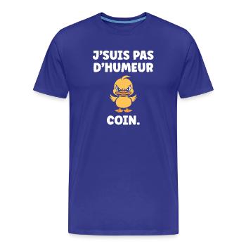 Canard grognon COIN - T-shirt bio Premium Homme - bleu roi - Devant - Damien (186cm)
