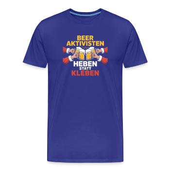 Activistes de la bière - Mème drôle de la boisson - T-shirt bio Premium Homme - bleu roi - Devant - Damien (186cm)