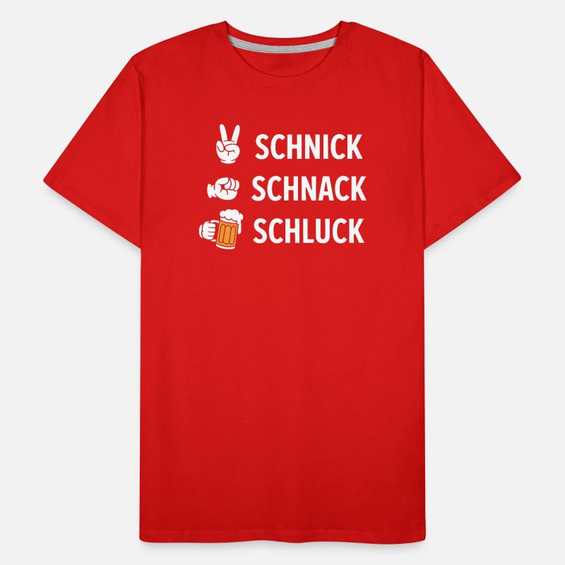 Schnich Schnack Schluck - Funny Drinking Meme Männer Premium Bio T-Shirt