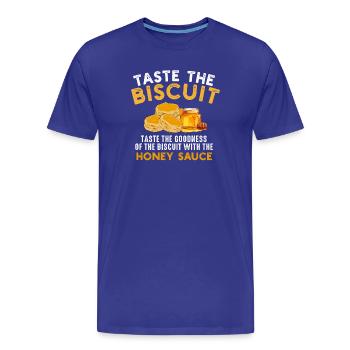 Taste the Biscuit Honey Sauce - Men's Premium Organic T-Shirt - royal blue - Front - Damien (186cm)