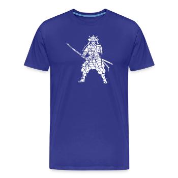 Samurai Splitter Mosaik Kunst Vektor - Männer Premium Bio T-Shirt - Königsblau - Vorne - Damien (186cm)