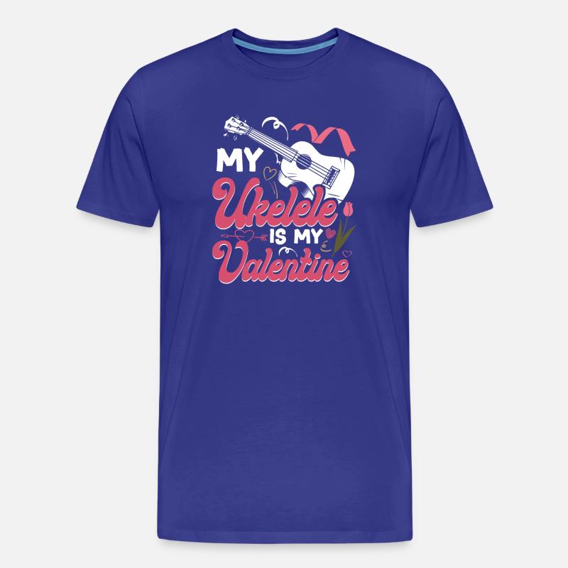 Hawaiian Ukulele Uke Valentines - Männer Premium Bio T-Shirt - Königsblau