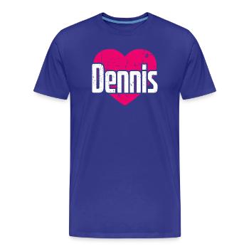 J’aime Dennis Pink Heart J’aime Dennis - T-shirt bio Premium Homme - bleu roi - Devant - Damien (186cm)