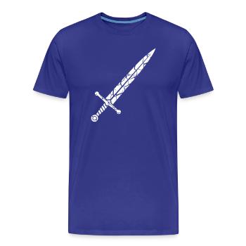 Ritter Schwert Mosaik Splitter Fantasy - Männer Premium Bio T-Shirt - Königsblau - Vorne - Damien (186cm)