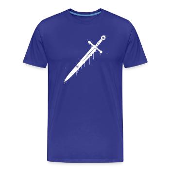 Épée de chevalier graffiti Moyen Âge - T-shirt bio Premium Homme - bleu roi - Devant - Damien (186cm)