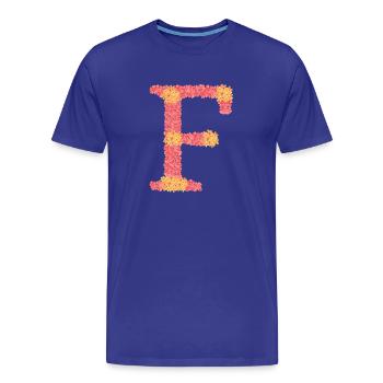 Your initial "F" with flowers - Men's Premium Organic T-Shirt - royal blue - Front - Damien (186cm)