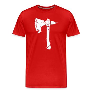 Viking Axe Mosaic Sliver Fantasy - Men's Premium Organic T-Shirt - red - Front - Damien (186cm)