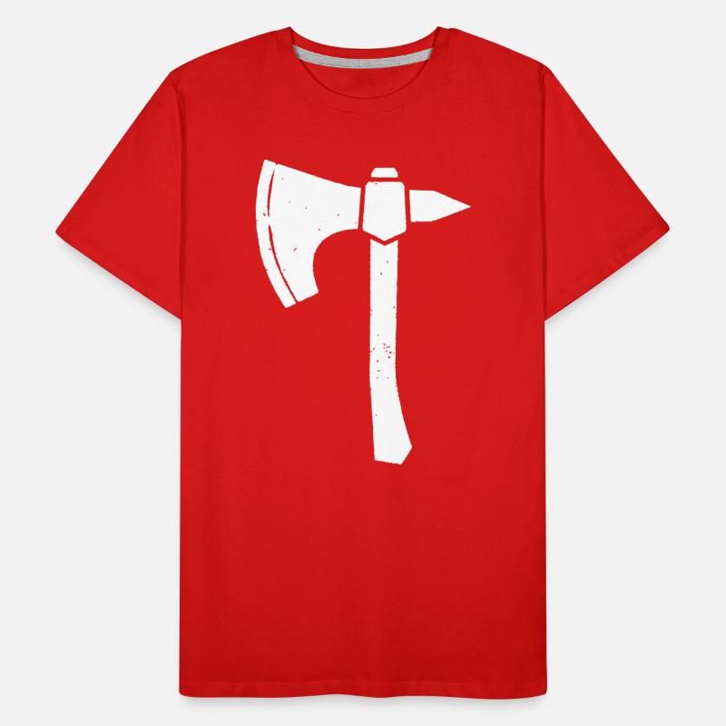 Battle Axe Hatchet Warrior Silhouette Vector Men's Premium Organic T-Shirt