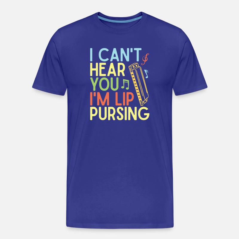 Funny Harmonica Player Lip Pursing Harmonica - Männer Premium Bio T-Shirt - Königsblau