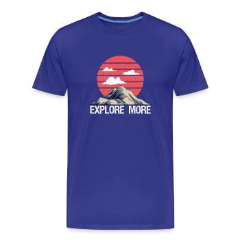 Explorer la montagne Explorer davantage - T-shirt bio Premium Homme - bleu roi - Devant - Damien (186cm)