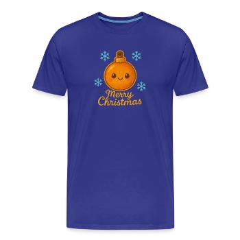 Orangene Kugel mit Schneeflocken - Männer Premium Bio T-Shirt - Königsblau - Vorne - Damien (186cm)