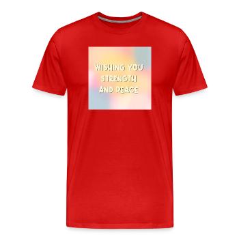 Souhaitant la Paix à la Force - T-shirt bio Premium Homme - rouge - Devant - Damien (186cm)