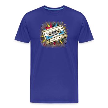 Retro Cassettes Kasi - Tape - Men's Premium Organic T-Shirt - royal blue - Front - Damien (186cm)