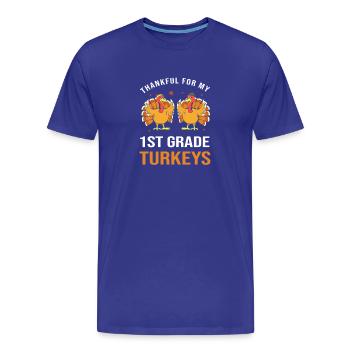 Thanksgiving Teacher Teacher - Men's Premium Organic T-Shirt - royal blue - Front - Damien (186cm)