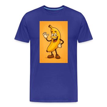 Mascotte banane vivante - T-shirt bio Premium Homme - bleu roi - Devant - Damien (186cm)