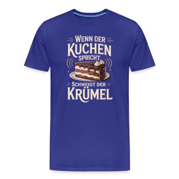 Quand le gâteau parle, la miette se tait - T-shirt bio Premium Homme - bleu roi - Devant - Damien (186cm)