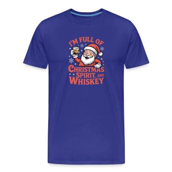 Santa Whiskey Christmas Spirit - T-shirt bio Premium Homme - bleu roi - Devant - Damien (186cm)