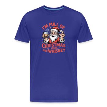 Santa Whiskey Spirit Tee - T-shirt bio Premium Homme - bleu roi - Devant - Damien (186cm)