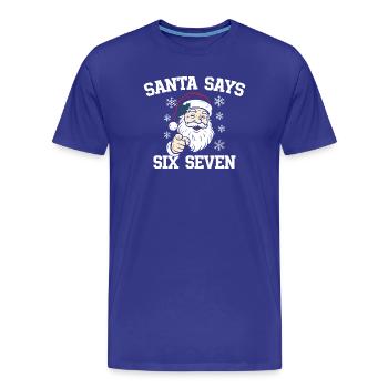 Père Noël Dait Six Sept - T-shirt bio Premium Homme - bleu roi - Devant - Damien (186cm)