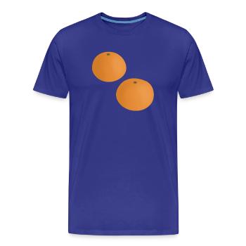 Mandarin-Orangen - Männer Premium Bio T-Shirt - Königsblau - Vorne - Damien (186cm)