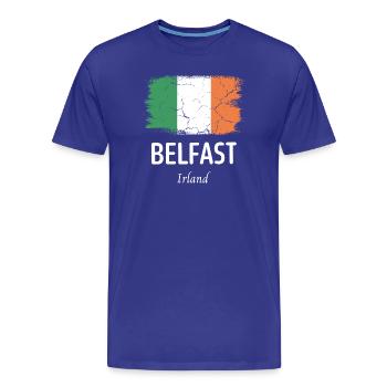 Belfast - T-shirt bio Premium Homme - bleu roi - Devant - Damien (186cm)