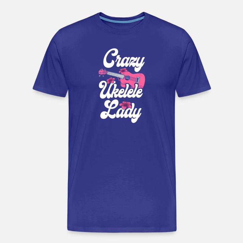 Hawaiian Ukulele Uke Crazy Ukulele - Männer Premium Bio T-Shirt - Königsblau
